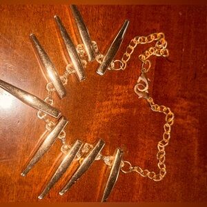 Lot of 9 gold color necklaces, various lengths